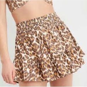 Aerie Leopard Print Ruffle Skirt